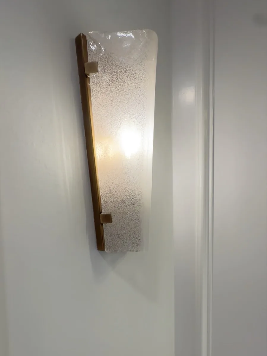 Bathroom vanity with pendant lighting in a home