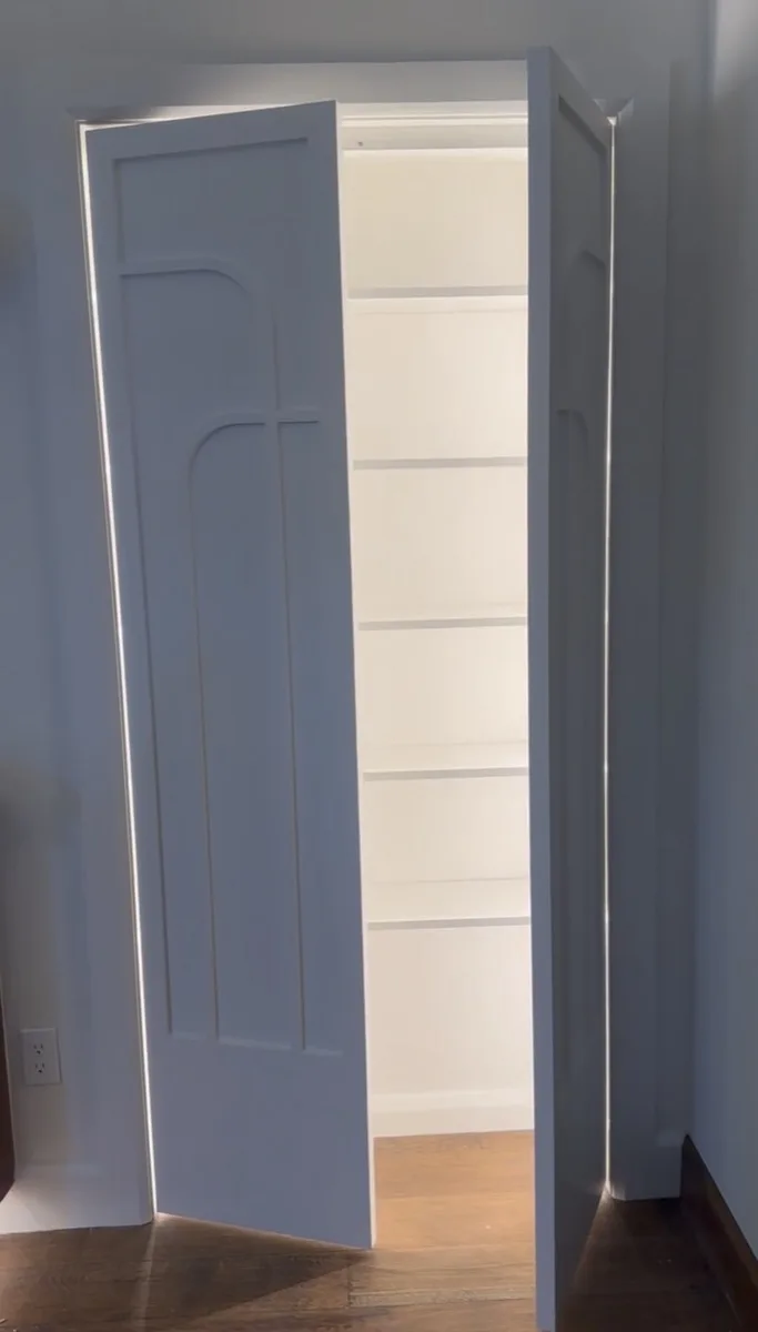 Closet lighting and shelving installation in an OKC home